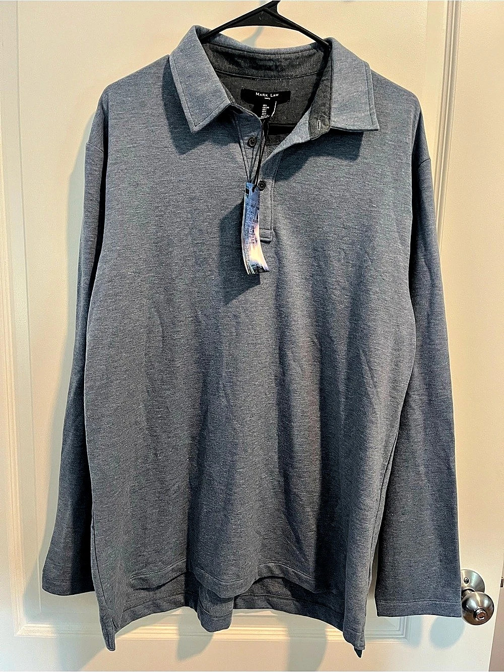 Mark Law Men's Long Sleeve Polo in Blue NWT size L